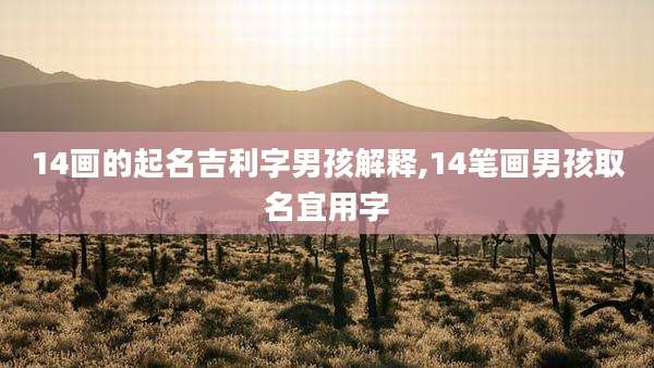 14画的起名吉利字男孩解释,14笔画男孩取名宜用字