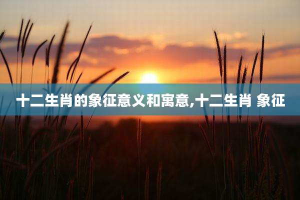 十二生肖的象征意义和寓意,十二生肖 象征