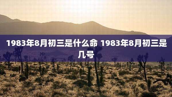 1983年8月初三是什么命 1983年8月初三是几号