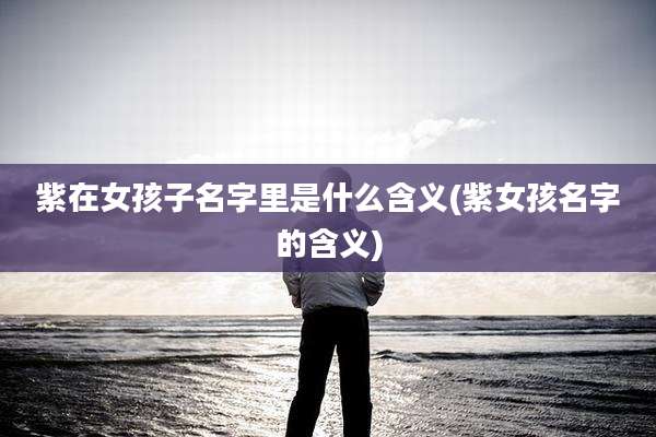 紫在女孩子名字里是什么含义(紫女孩名字的含义)