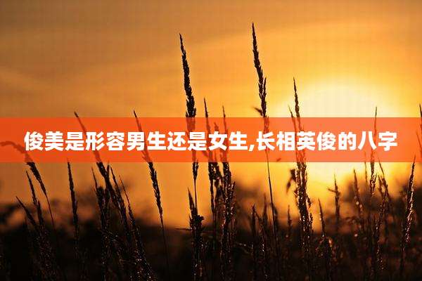俊美是形容男生还是女生,长相英俊的八字