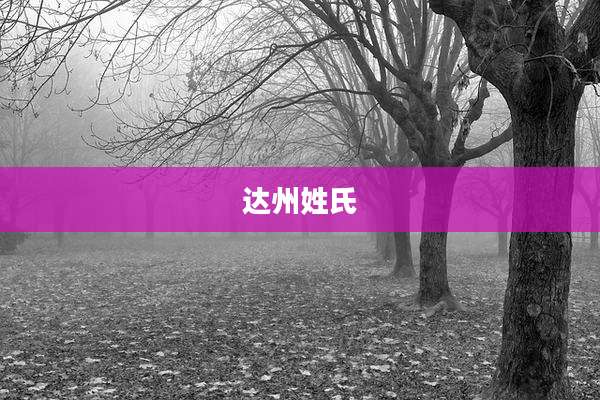 达州姓氏