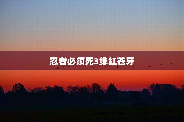 忍者必须死3绯红苍牙