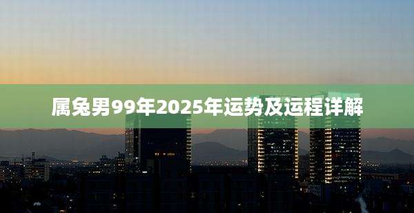 属兔男99年2025年运势及运程详解