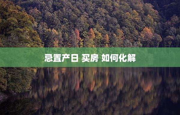 忌置产日 买房 如何化解