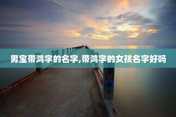 男宝带鸿字的名字,带鸿字的女孩名字好吗