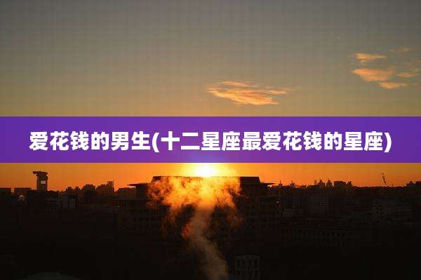 爱花钱的男生(十二星座最爱花钱的星座)