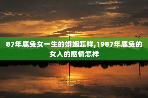 87年属兔女一生的婚姻怎样,1987年属兔的女人的感情怎样