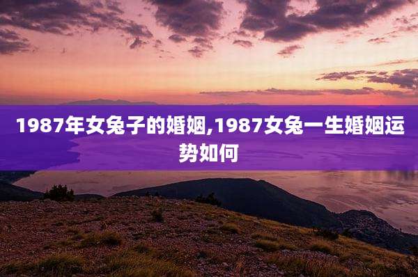 1987年女兔子的婚姻,1987女兔一生婚姻运势如何