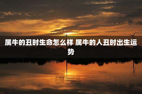 属牛的丑时生命怎么样 属牛的人丑时出生运势