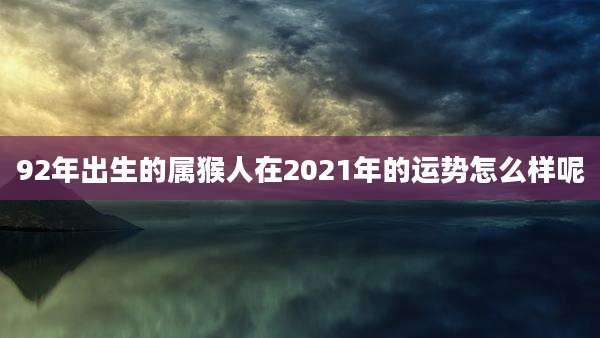 92年出生的属猴人在2021年的运势怎么样呢