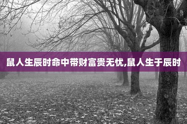 鼠人生辰时命中带财富贵无忧,鼠人生于辰时