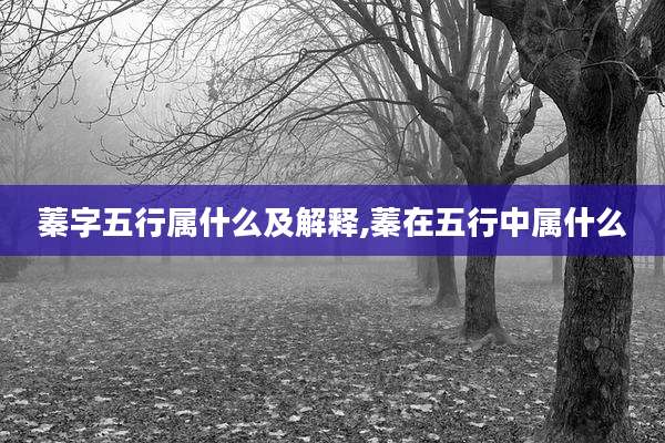 蓁字五行属什么及解释,蓁在五行中属什么
