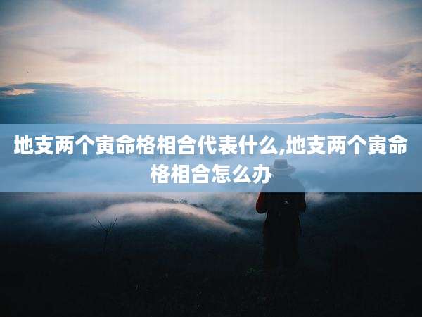 地支两个寅命格相合代表什么,地支两个寅命格相合怎么办