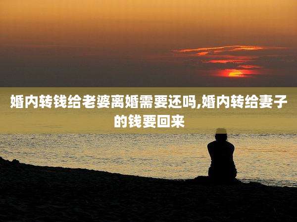 婚内转钱给老婆离婚需要还吗,婚内转给妻子的钱要回来