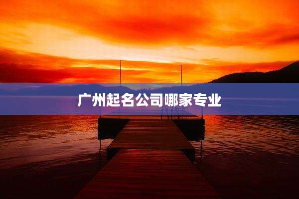 广州起名公司哪家专业
