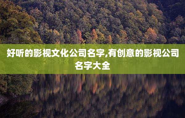 好听的影视文化公司名字,有创意的影视公司名字大全