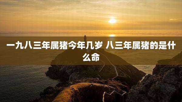 一九八三年属猪今年几岁 八三年属猪的是什么命