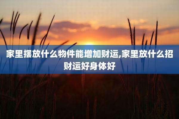 家里摆放什么物件能增加财运,家里放什么招财运好身体好