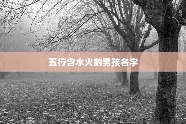 五行含水火的男孩名字