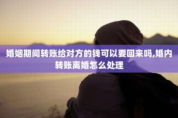 婚姻期间转账给对方的钱可以要回来吗,婚内转账离婚怎么处理