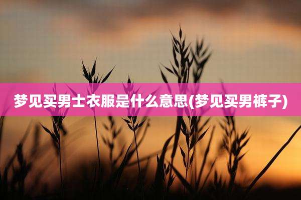梦见买男士衣服是什么意思(梦见买男裤子)