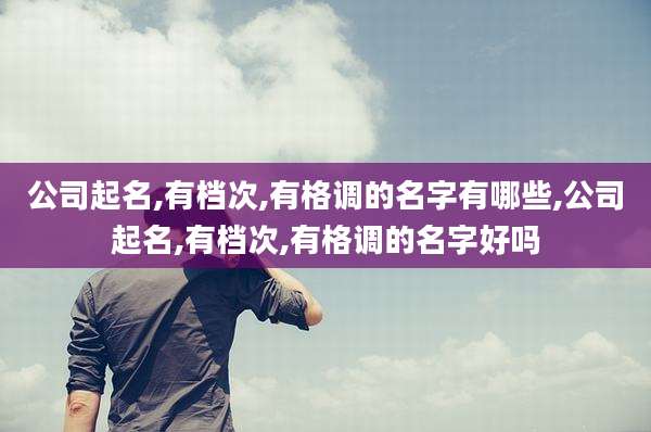 公司起名,有档次,有格调的名字有哪些,公司起名,有档次,有格调的名字好吗