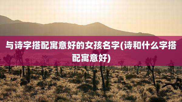 与诗字搭配寓意好的女孩名字(诗和什么字搭配寓意好)
