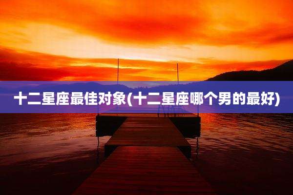 十二星座最佳对象(十二星座哪个男的最好)