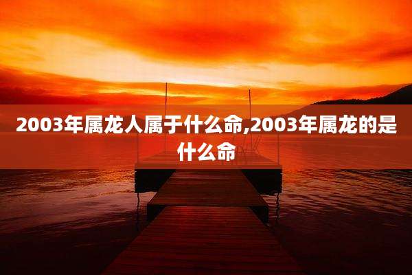 2003年属龙人属于什么命,2003年属龙的是什么命