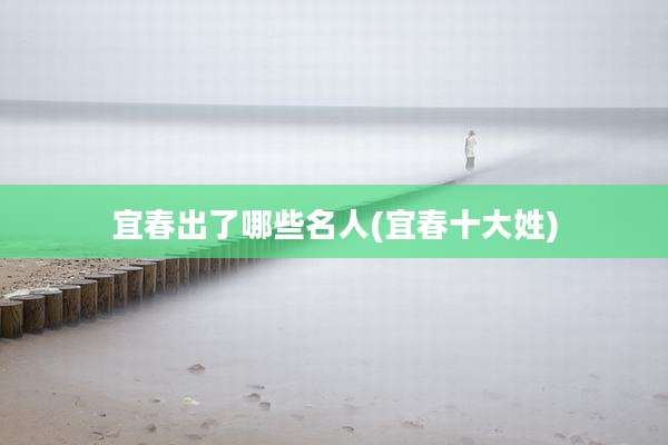 宜春出了哪些名人(宜春十大姓)