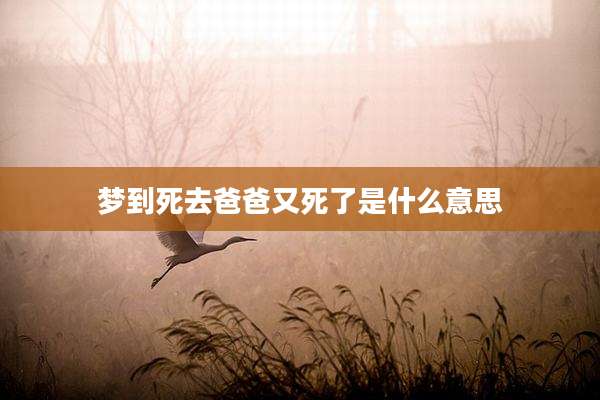 梦到死去爸爸又死了是什么意思