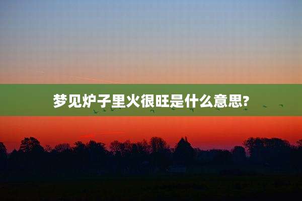 梦见炉子里火很旺是什么意思?
