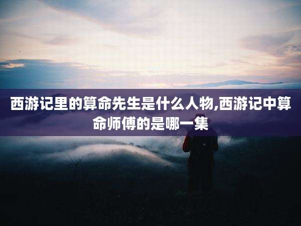 西游记里的算命先生是什么人物,西游记中算命师傅的是哪一集