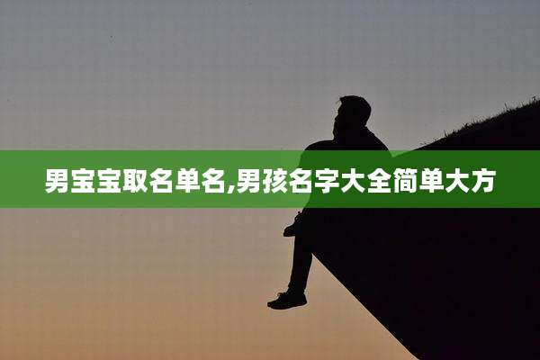 男宝宝取名单名,男孩名字大全简单大方
