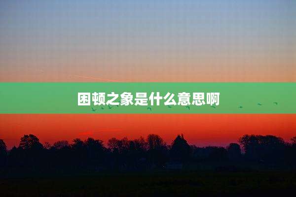 困顿之象是什么意思啊