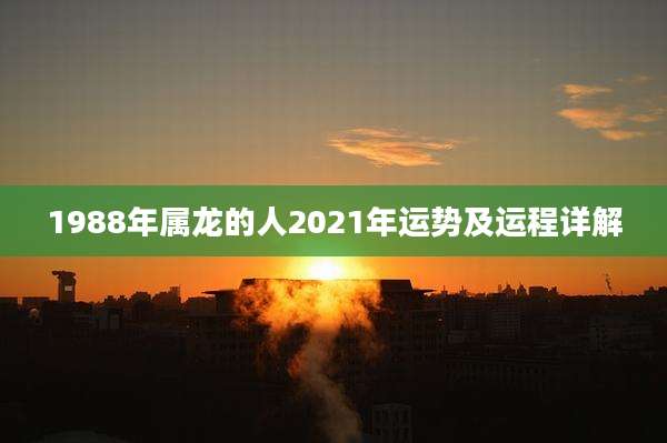 1988年属龙的人2021年运势及运程详解