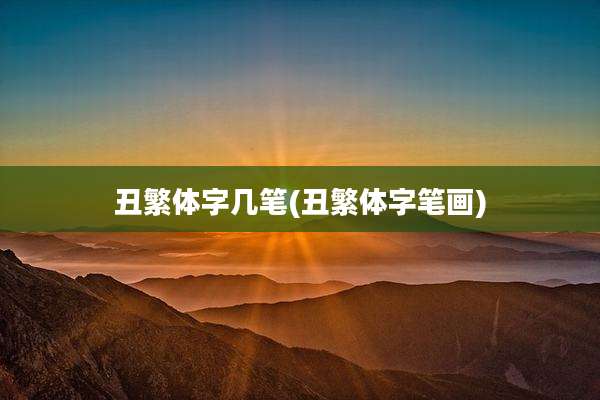 丑繁体字几笔(丑繁体字笔画)