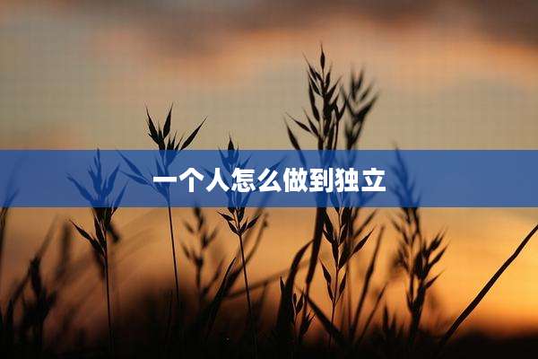 一个人怎么做到独立