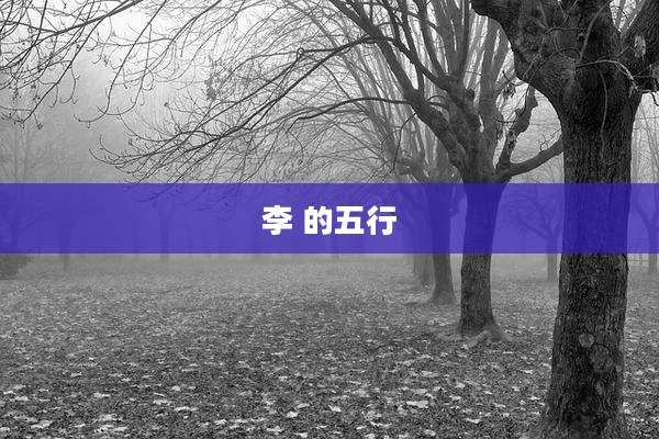 李 的五行