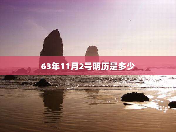 63年11月2号阴历是多少