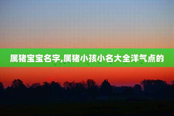 属猪宝宝名字,属猪小孩小名大全洋气点的