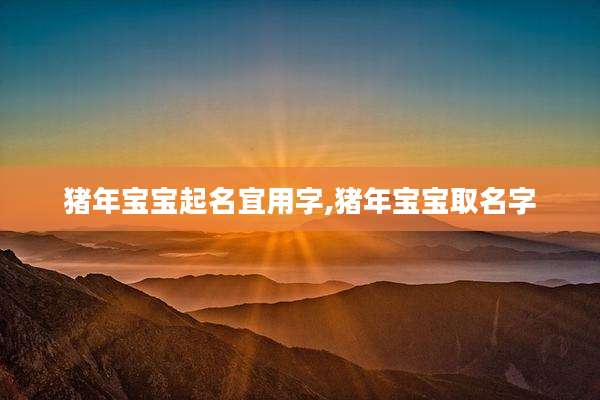 猪年宝宝起名宜用字,猪年宝宝取名字