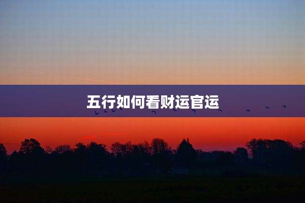 五行如何看财运官运