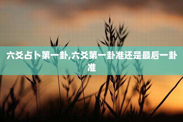 六爻占卜第一卦,六爻第一卦准还是最后一卦准