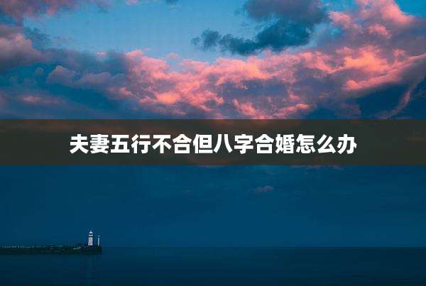夫妻五行不合但八字合婚怎么办