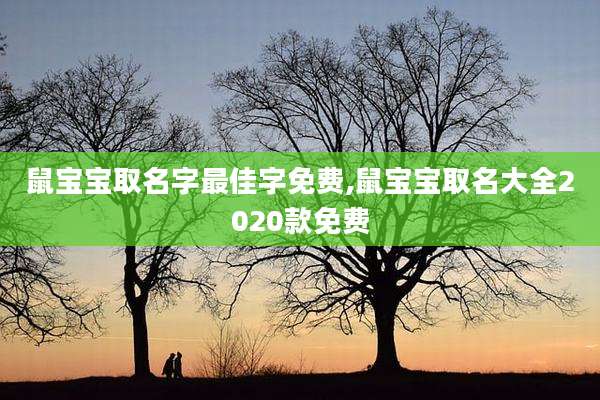 鼠宝宝取名字最佳字免费,鼠宝宝取名大全2020款免费