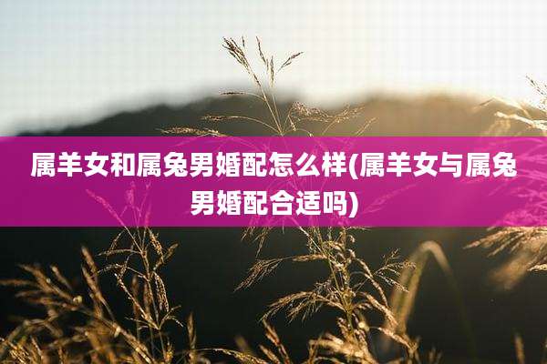属羊女和属兔男婚配怎么样(属羊女与属兔男婚配合适吗)