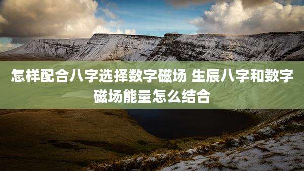 怎样配合八字选择数字磁场 生辰八字和数字磁场能量怎么结合