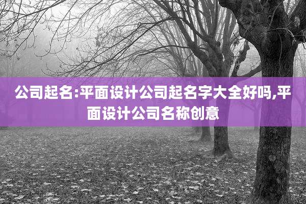 公司起名:平面设计公司起名字大全好吗,平面设计公司名称创意